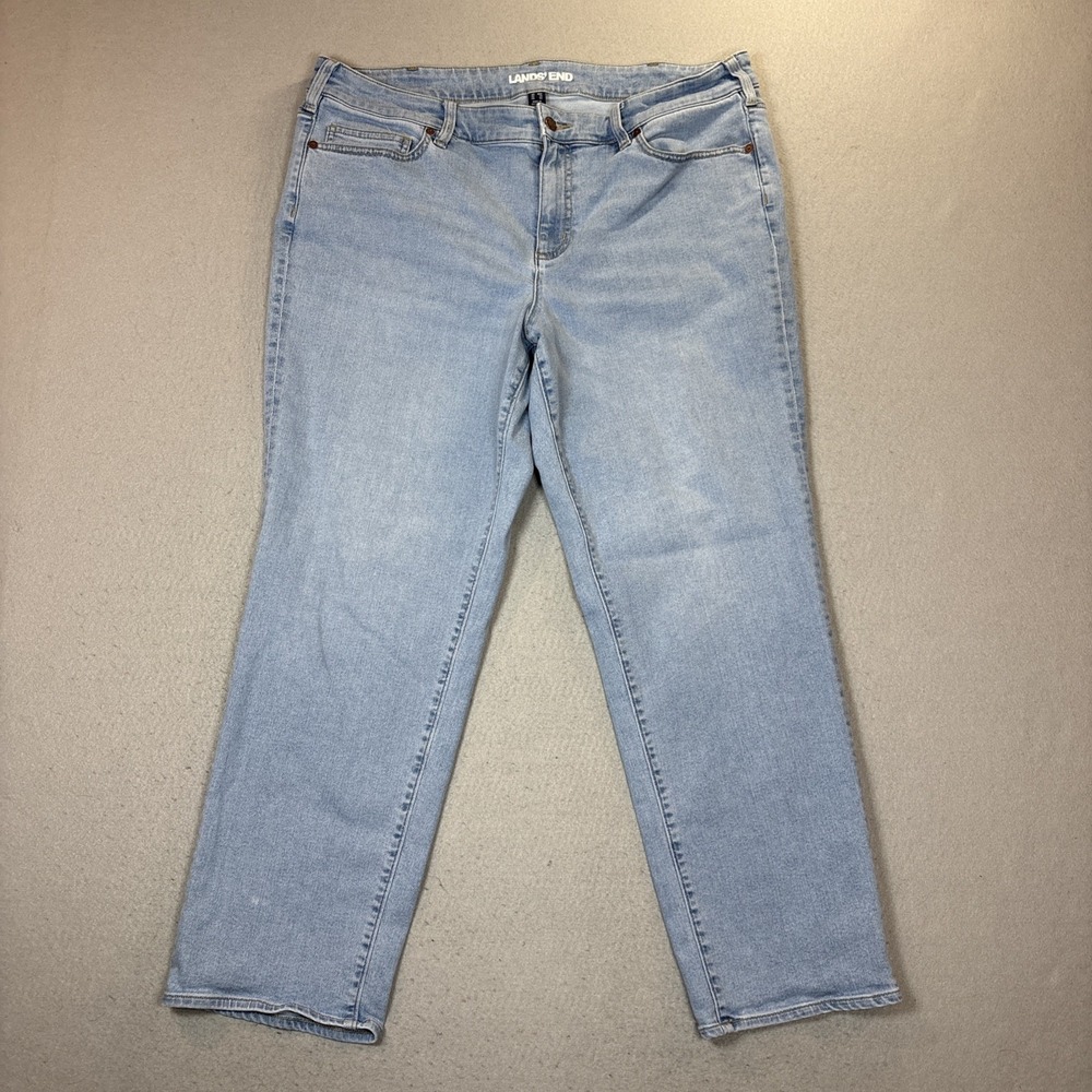 Land's End Women Jeans Size 18W LIght Blue 5 Pocket Design Straight Denim